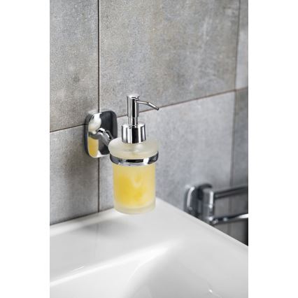 Aqualine - Nástěnný dávkovač mýdla RUMBA 160 ml mléčné sklo/lesklý chrom