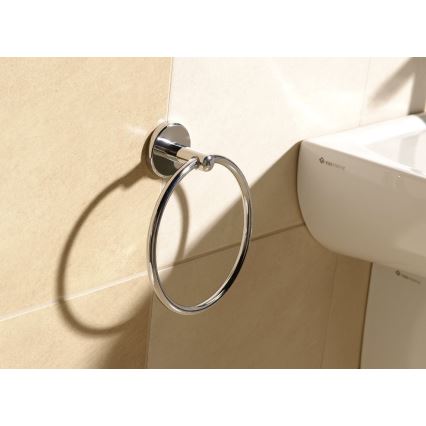 Aqualine - Nástěnný věšák na ručníky SAMBA pr. 15,5 cm lesklý chrom