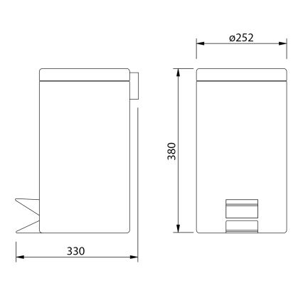 Aqualine - Odpadkový koš SIMPLE LINE 12 l leštěná nerez