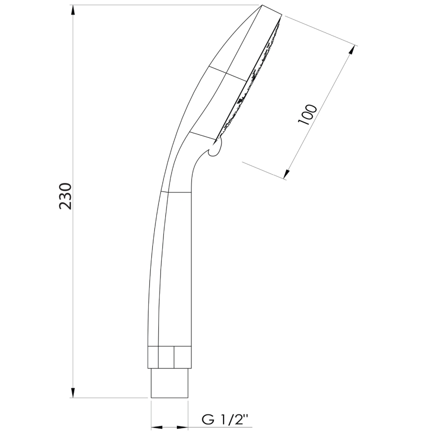 Aqualine - Ruční sprcha pr. 10 cm matná černá