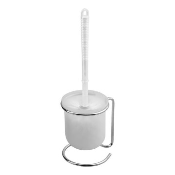 Aqualine - Stojací WC štětka SIMPLE LINE bílá/lesklý chrom
