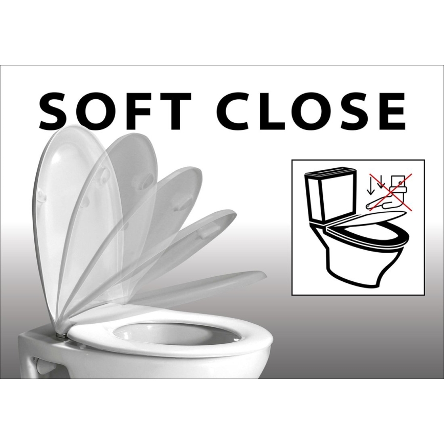 Aqualine - Záchodové prkénko SOFIA SoftClose bílá