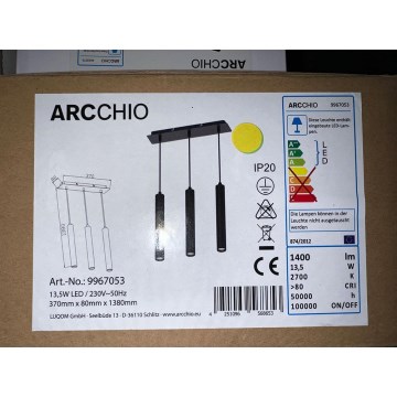 Arcchio - LED Lustr na lanku FRANKA 3xLED/4,5W/230V