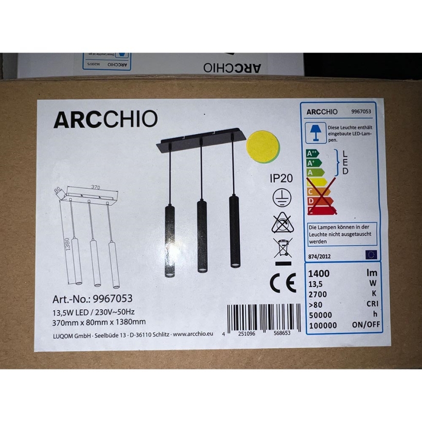 Arcchio - LED Lustr na lanku FRANKA 3xLED/4,5W/230V