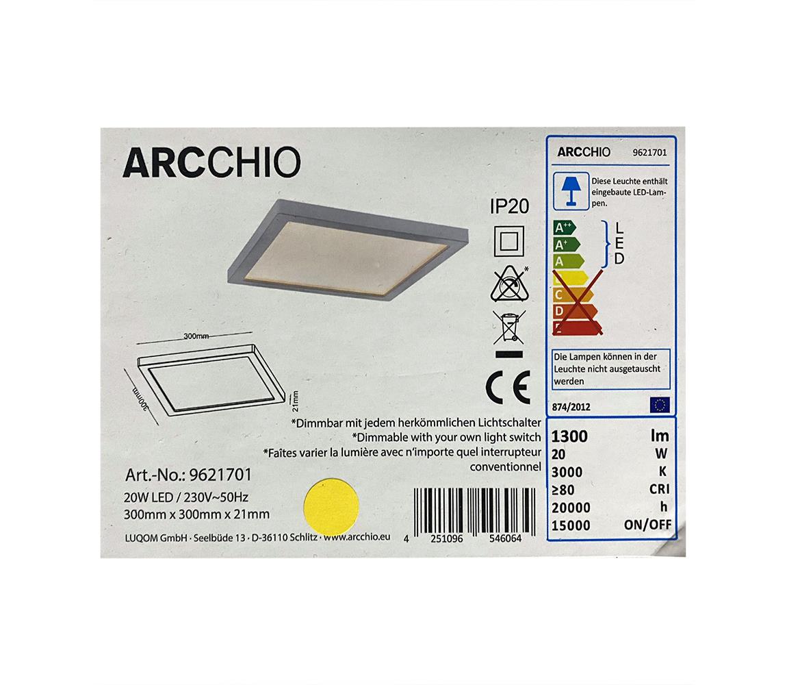 Arcchio Arcchio - LED Stmívatelné stropní svítidlo SOLVIE LED/20W/230V 