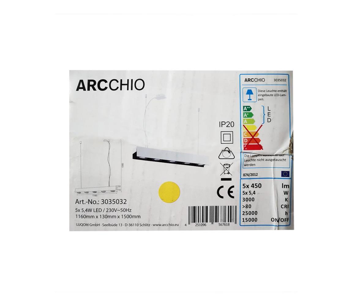 Arcchio Arcchio - LED Stmívatelný lustr na lanku OLINKA 5xLED/5,4W/230V 