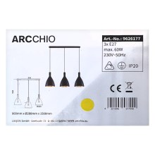 Arcchio - Lustr na lanku ARTHURIA 3xE27/60W/230V
