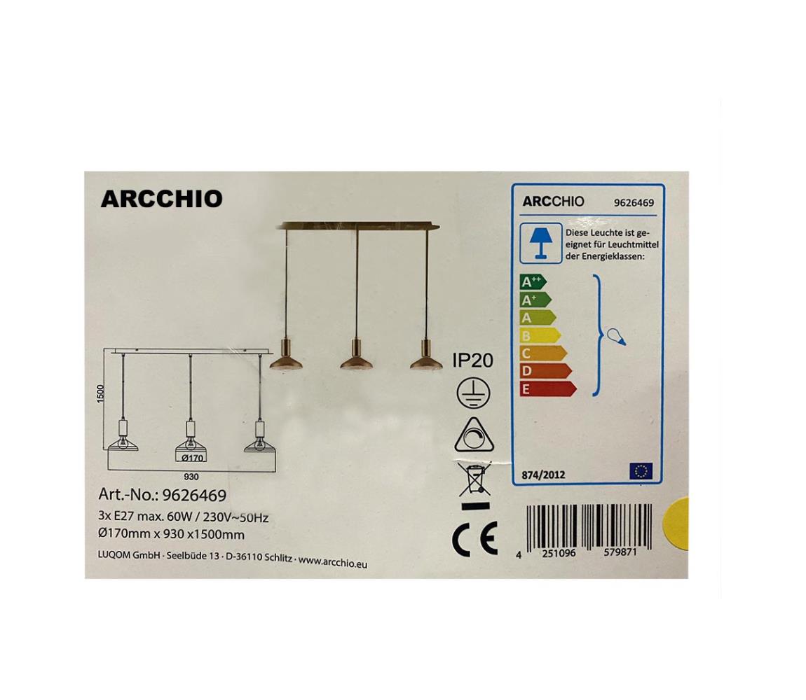 Arcchio Arcchio - Lustr na lanku JAIKA 3xE27/60W/230V LW0116