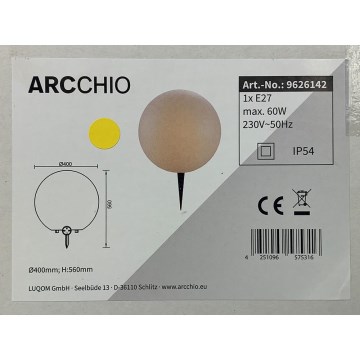 Arcchio - Venkovní lampa SENADIN 1xE27/60W/230V 40 cm IP54