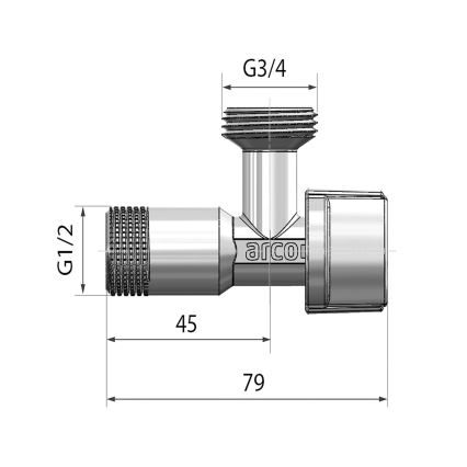 Arco - Pračkový ventil lesklý chrom