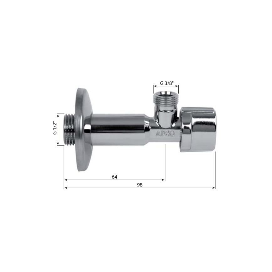 Arco - Rohový ventil A-80 1/2'' lesklý chrom
