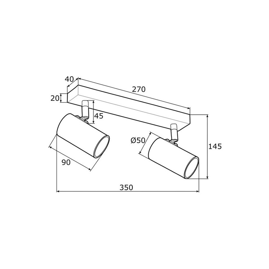 Argon 0889 - Bodové svítidlo LAGOS 2xGU10/5W/230V mosaz/černá