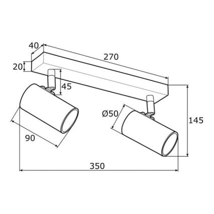 Argon 0891 - Bodové svítidlo LAGOS 2xGU10/5W/230V černá/mosaz