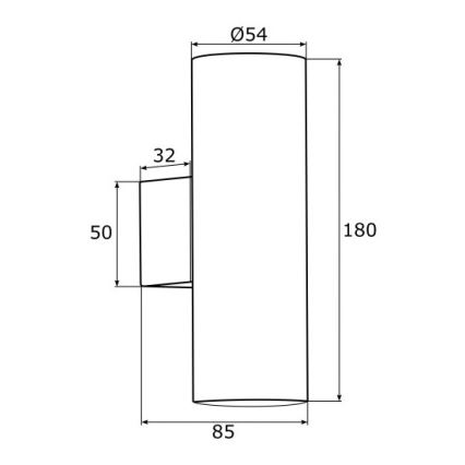 Argon 0909 - Nástěnné svítidlo MITOS 2xGU10/5W/230V černá