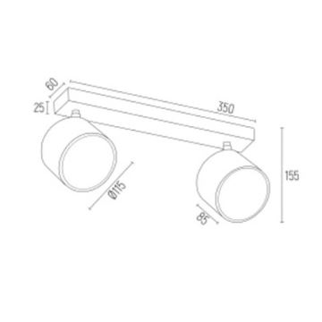 Argon 1032 - Bodové svítidlo CLEVLAND 2xGU10-AR111/12W/230V černá