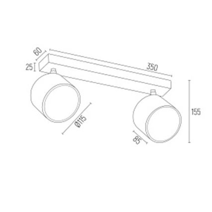 Argon 1032 BZ - Bodové svítidlo CLEVLAND 2xGU10-AR111/12W/230V černá