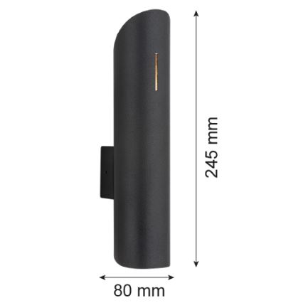 Argon 1037 - Nástěnné svítidlo AKRON 2xGU10/5W/230V černá