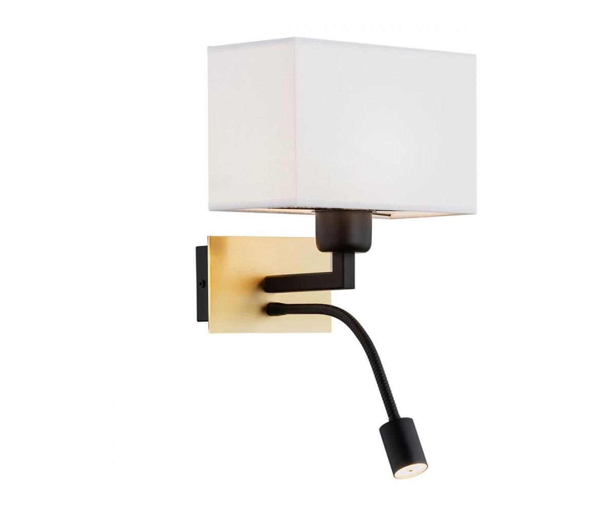Argon Argon 1040 - LED Nástěnná lampa BILL 1xE27/15W/230V + LED/4,5W bílá/mosaz/černá AR1040