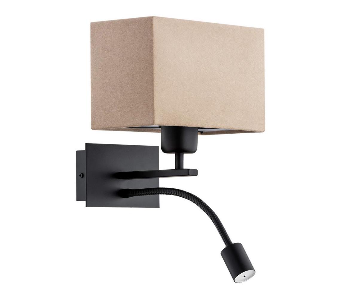 Argon Argon 1043 - LED Nástěnná lampa BILL 1xE27/15W/230V + LED/4,5W béžová/černá AR1043