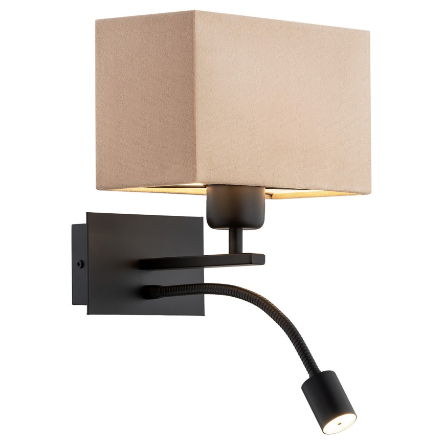 Argon 1043 - LED Nástěnná lampa BILL 1xE27/15W/230V + LED/4,5W béžová/černá