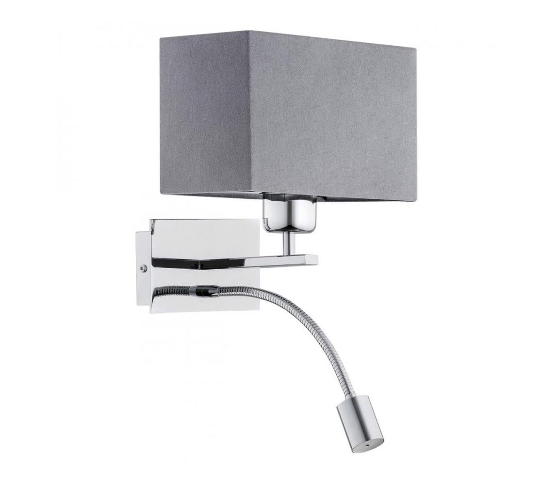 Argon Argon 1053 - LED Nástěnná lampa BILL 1xE27/15W/230V + LED/4,5W šedá/chrom AR1053