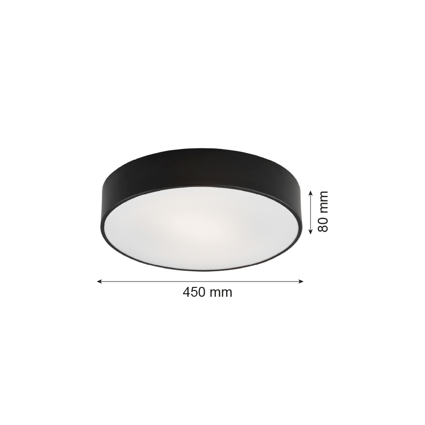 Argon 1186 - Stropní svítidlo DARLING 3xE27/15W/230V pr. 45 cm černá