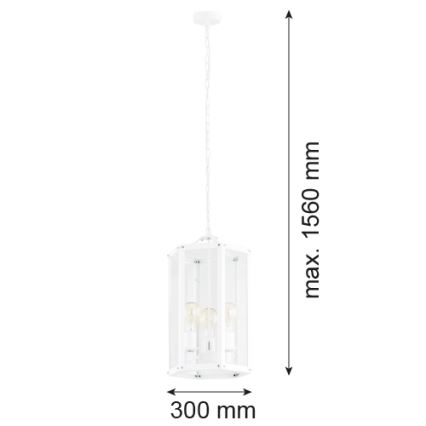 Argon 1251 - Lustr na řetězu BODRUM 3xE27/15W/230V bílá