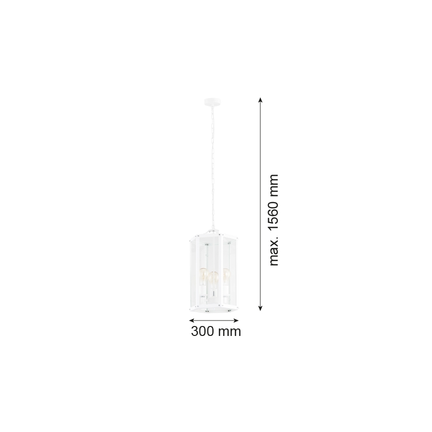 Argon 1251 - Lustr na řetězu BODRUM 3xE27/15W/230V bílá