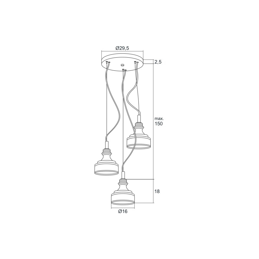 Argon 1355 - LED Lustr na lanku TULUZA 3xLED/5W/230V
