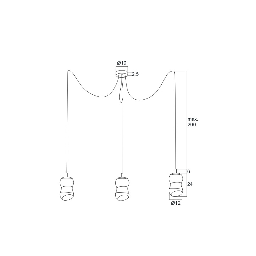 Argon 1357 - LED Lustr na lanku GARDA 3xLED/5W/230V