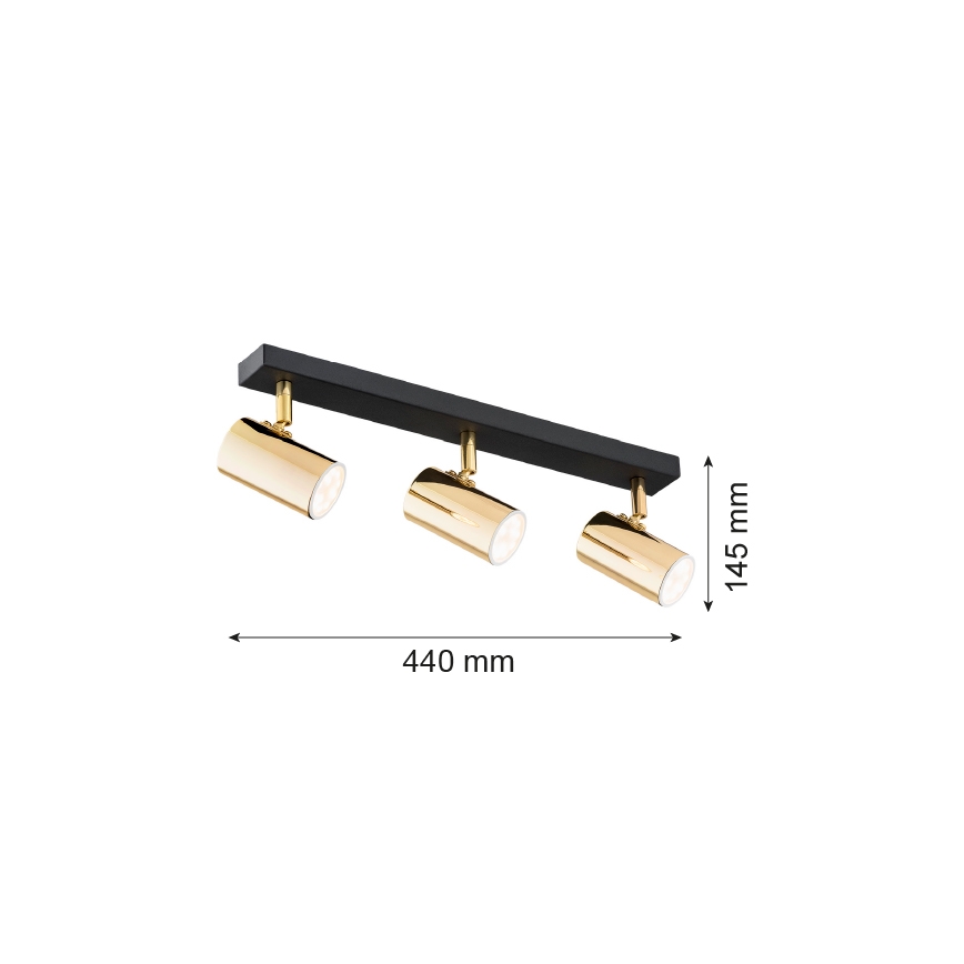 Argon 1474 - Bodové svítidlo LAGOS 3xGU10/5W/230V mosaz/černá