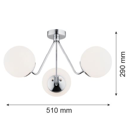 Argon 1477 - Přisazený lustr TOMAR 3xE27/15W/230V lesklý chrom