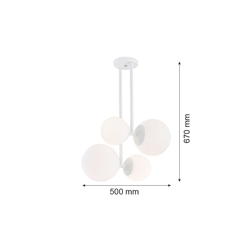 Argon 1644 - Lustr na tyči ASPEN 4xE27/15W/230V bílá