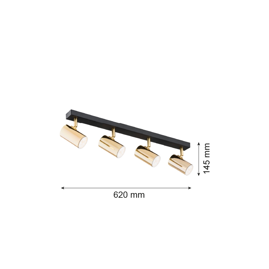 Argon 1688 - Bodové svítidlo LAGOS 4xGU10/5W/230V mosaz/černá