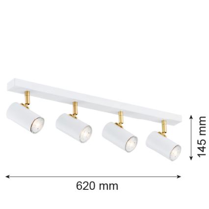 Argon 1689 - Bodové svítidlo LAGOS 4xGU10/5W/230V bílá/zlatá