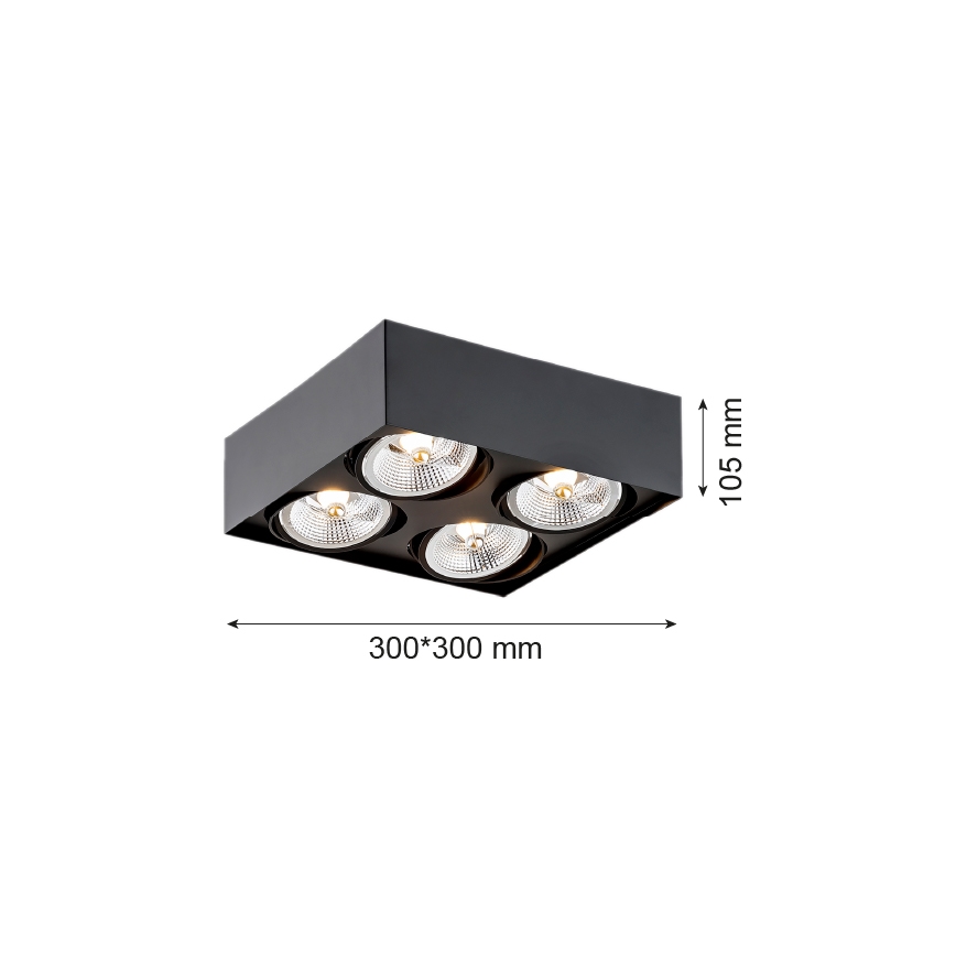 Argon 1745 - Bodové svítidlo RODOS 4xGU10-AR111/12W/230V černá