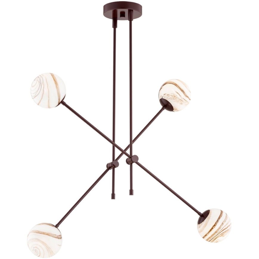 Argon 1842 - Lustr na tyči ABSOS 4xE14/7W/230V alabastr hnědá