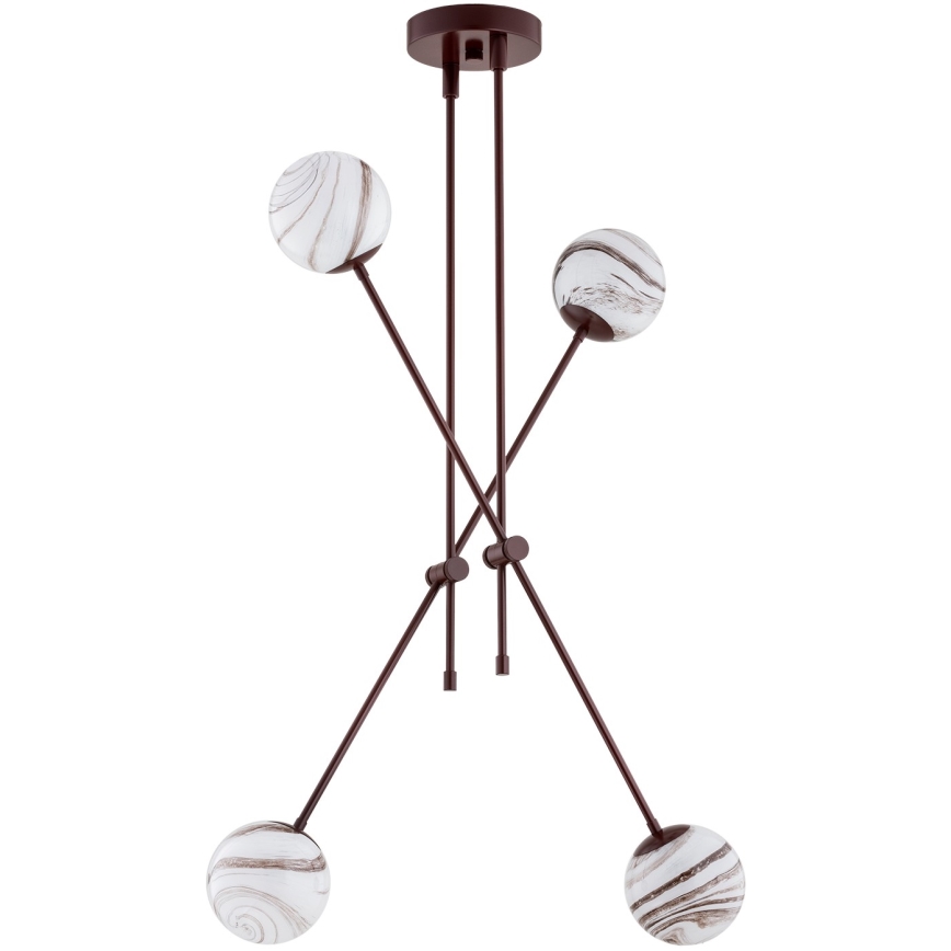 Argon 1842 - Lustr na tyči ABSOS 4xE14/7W/230V alabastr hnědá