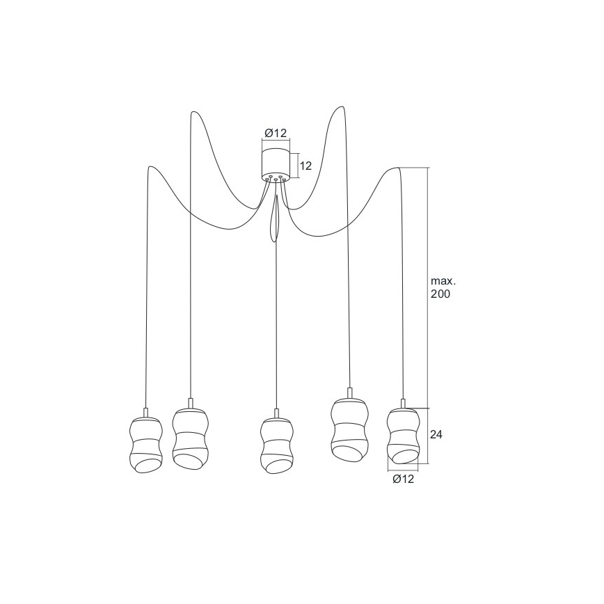 Argon 2073 - LED Lustr na lanku GARDA 5xLED/5W/230V