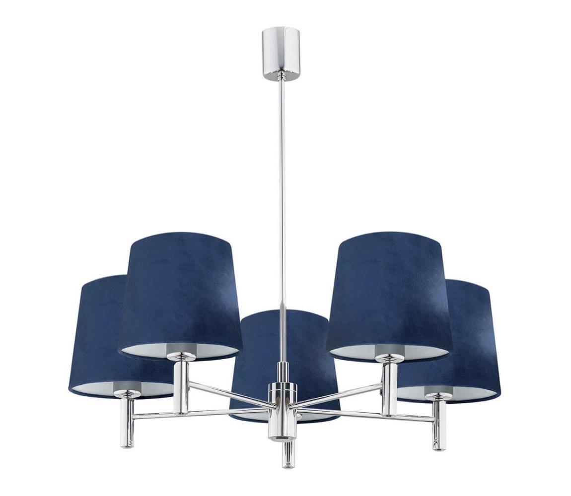 Argon Argon 2074 - Lustr na tyči BOLZANO 5xE27/15W/230V modrá AR2074