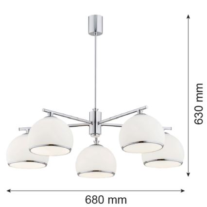 Argon 2087 - Lustr na tyči MARBELLA 5xE27/15W/230V lesklý chrom