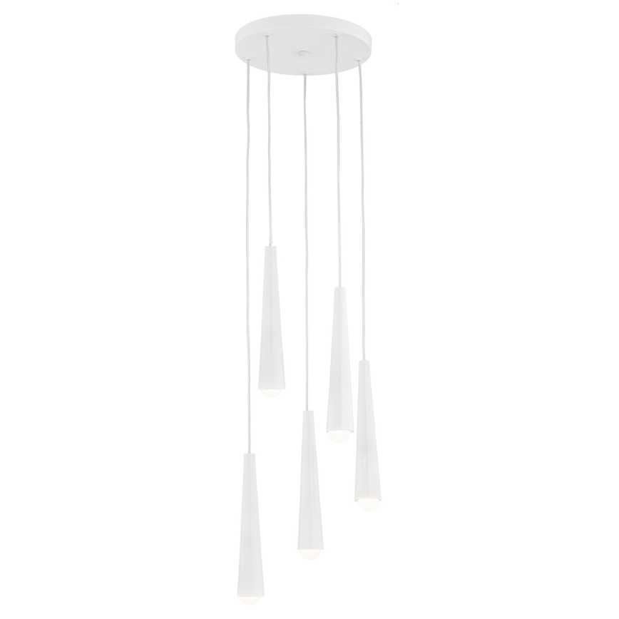 Argon 2102 - Lustr na lanku HOLLYWOOD 5xE14/7W/230V bílá