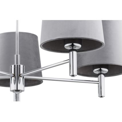 Argon 2108 - Lustr na tyči BOLZANO 5xE27/15W/230V šedá