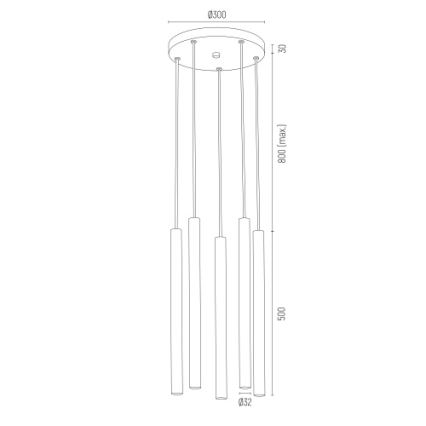 Argon 2109 - LED Lustr na lanku SICILIA 5xLED/4,5W/230V