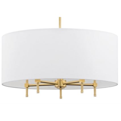 Argon 2132 - Lustr na tyči ABBANO 5xE14/7W/230V mosaz/bílá
