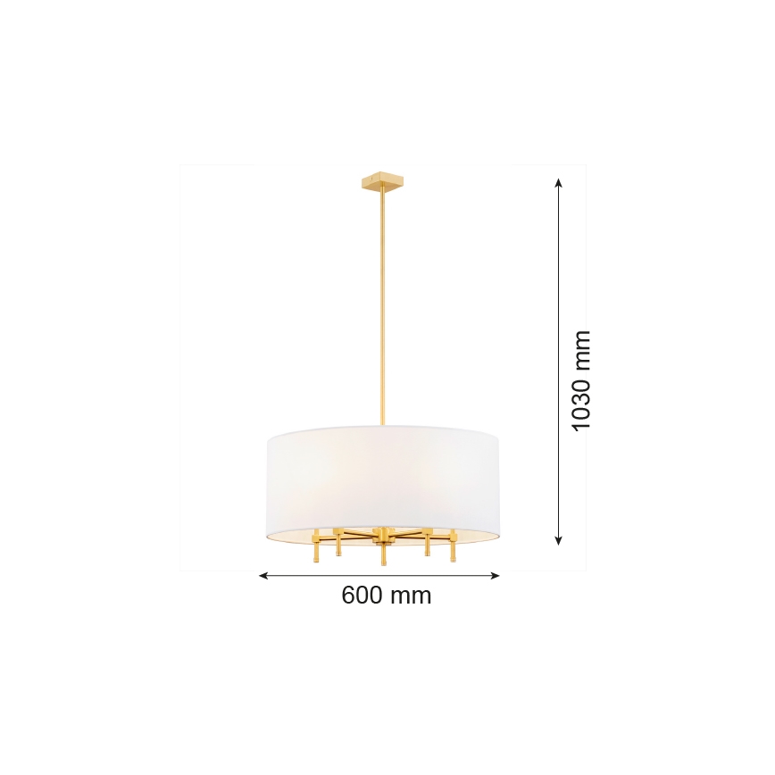 Argon 2132 - Lustr na tyči ABBANO 5xE14/7W/230V mosaz/bílá
