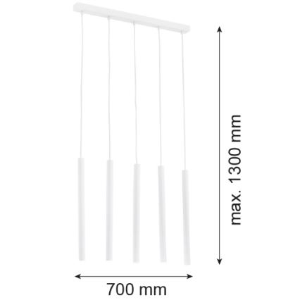 Argon 2136 - Lustr na lanku ETNA 5xG9/6W/230V bílá