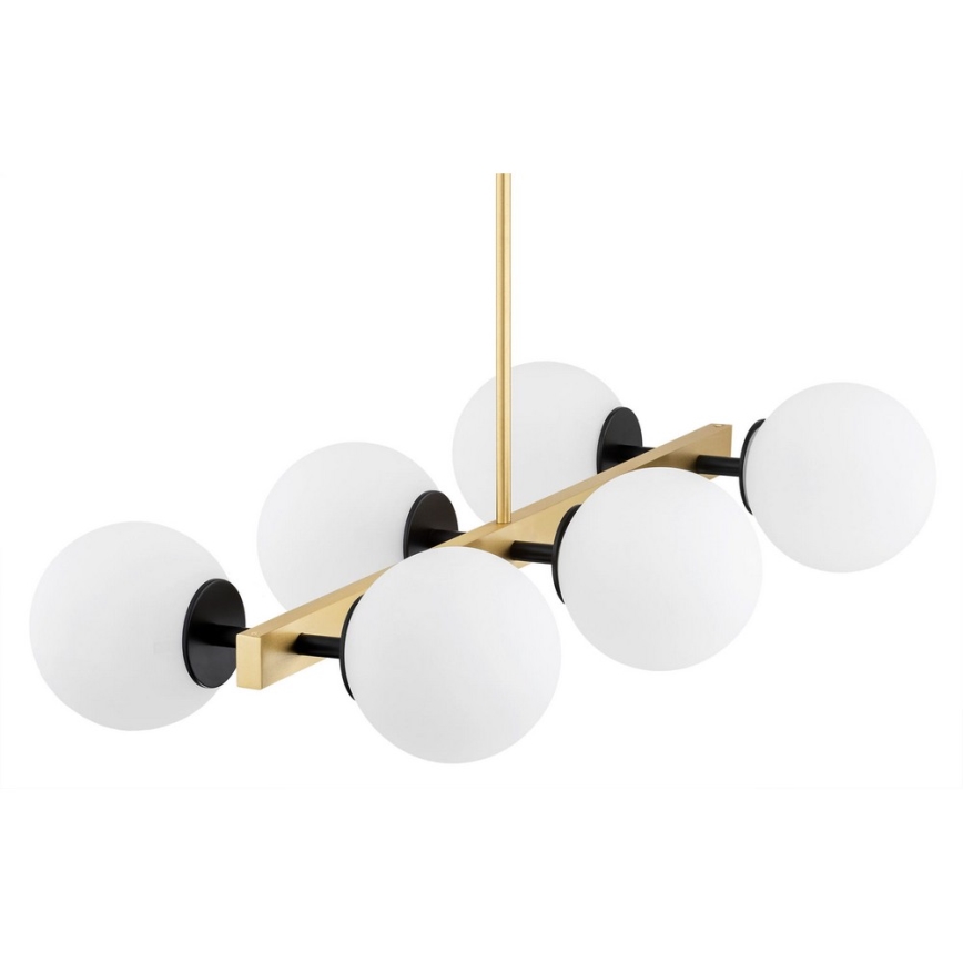 Argon 2549 - Lustr na tyči FREEMONT 6xE27/15W/230V zlatá/bílá/černá