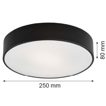 Argon 3081 - Stropní svítidlo DARLING 2xE27/15W/230V pr. 25 cm černá