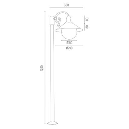 Argon 3284 - Venkovní lampa ERBA BIS 1xE27/15W/230V